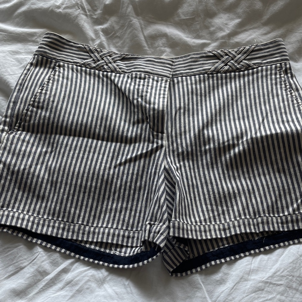 Tory Burch Black and White Striped Women's Shorts
